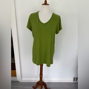 Eileen Fisher Large NWT Green V-Neck Women's Top